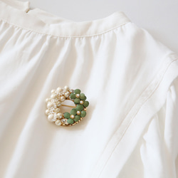 LetherJewel 淡色パールブローチ 5枚目の画像