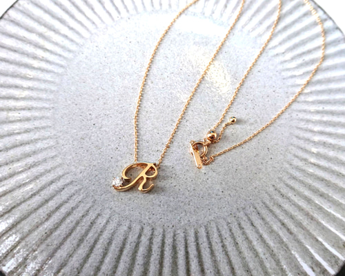 楽天市場】ダイヤモンド イニシャル ネックレス K18 18金 18K