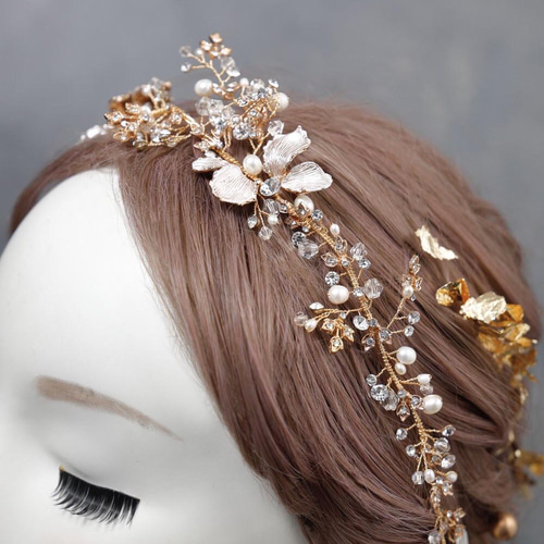 小枝ビジューヘアアクセサリー ティアラ パールー ヘアパーツ 小枝ビジューヘアアクセサリー ティアラ パールー ヘアパーツ