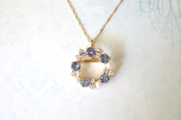 寶石藍色珠寶配件 5 件套 第2張的照片
