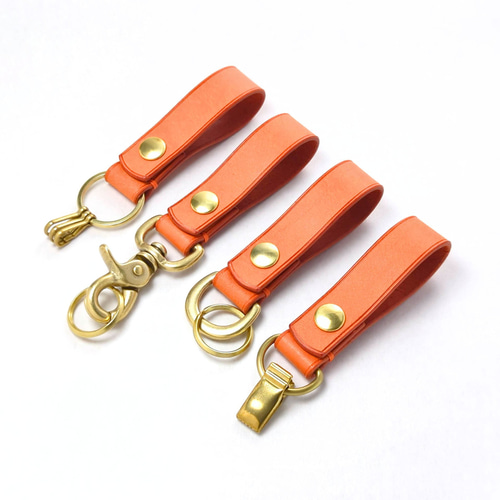 厚い革1枚のベルトループキーホルダー MARGOT/マルゴー オレンジ