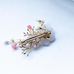 天然石ローズクォーツの桜のヘアアクセサリー　桜　ヘアクリップ　髪飾り　 7枚目の画像
