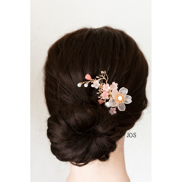 天然石ローズクォーツの桜のヘアアクセサリー　桜　ヘアクリップ　髪飾り　 17枚目の画像