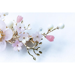 天然石ローズクォーツの桜のヘアアクセサリー　桜　ヘアクリップ　髪飾り　 12枚目の画像