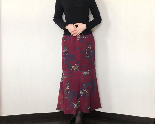 ロング マーメイド スカート 【 着物リメイク 】 大正ロマン * 一点物