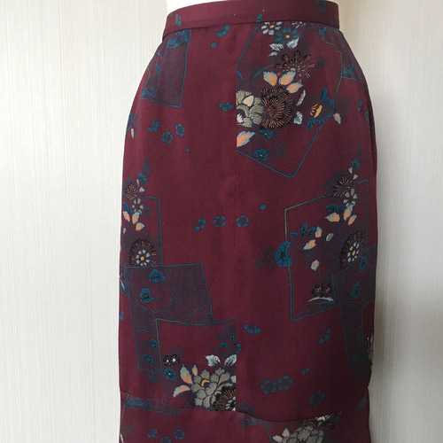 ロング マーメイド スカート 【 着物リメイク 】 大正ロマン * 一点物