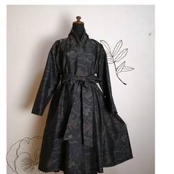 着物リメイク コートワンピース ハンドメイド ワンピース さらあお