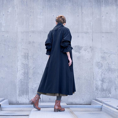 超大人気❣️和柄柿渋風中綿ロングコート おぼつかなかっ 