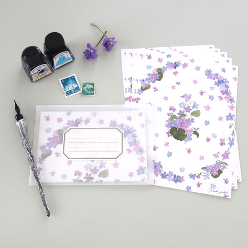 レターセット すみれオーバル レターセット Haruka Yoshida 通販