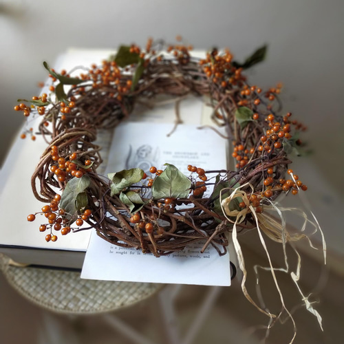 ヘクソカズラのシンプルナチュラルリース リース ajisai 通販