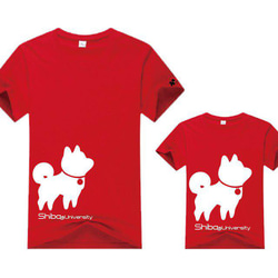 柴犬大学-ディンドンチャイ制服ユニセックスTシャツカップルは文化的で創造的なデザインのチャイパウダーを着用する必要があります 3枚目の画像