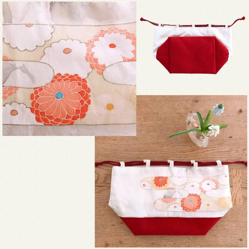 正絹着物リメイク 卒業式用巾着 巾着バッグ antique_kurumi 通販