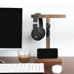 受注生産 職人手作り ヘッドホンスタンド 卓上スタンド 収納 天然木