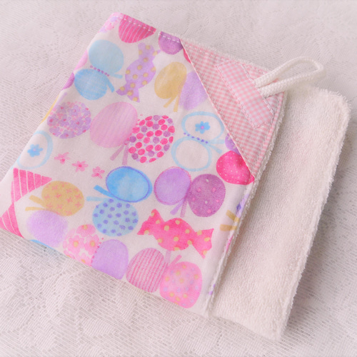 完成品】〈園生活応援！〉ループ付きタオル 単品 キャンディちょうちょ 