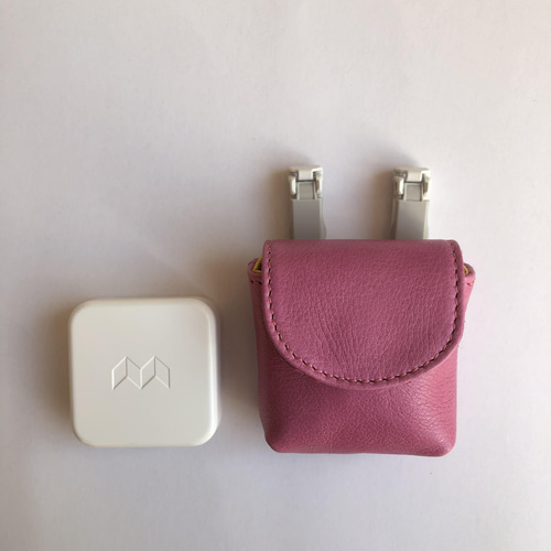 ★chappi★GPSケース バイアスチェック&チェリー ピンク クリップタイプのGPSケース みてねみまもりGPS Bsize BoT BoTtalk対応