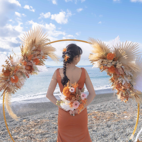 トレンドカラー】テラコッタオレンジとアネモネブーケ インテリア