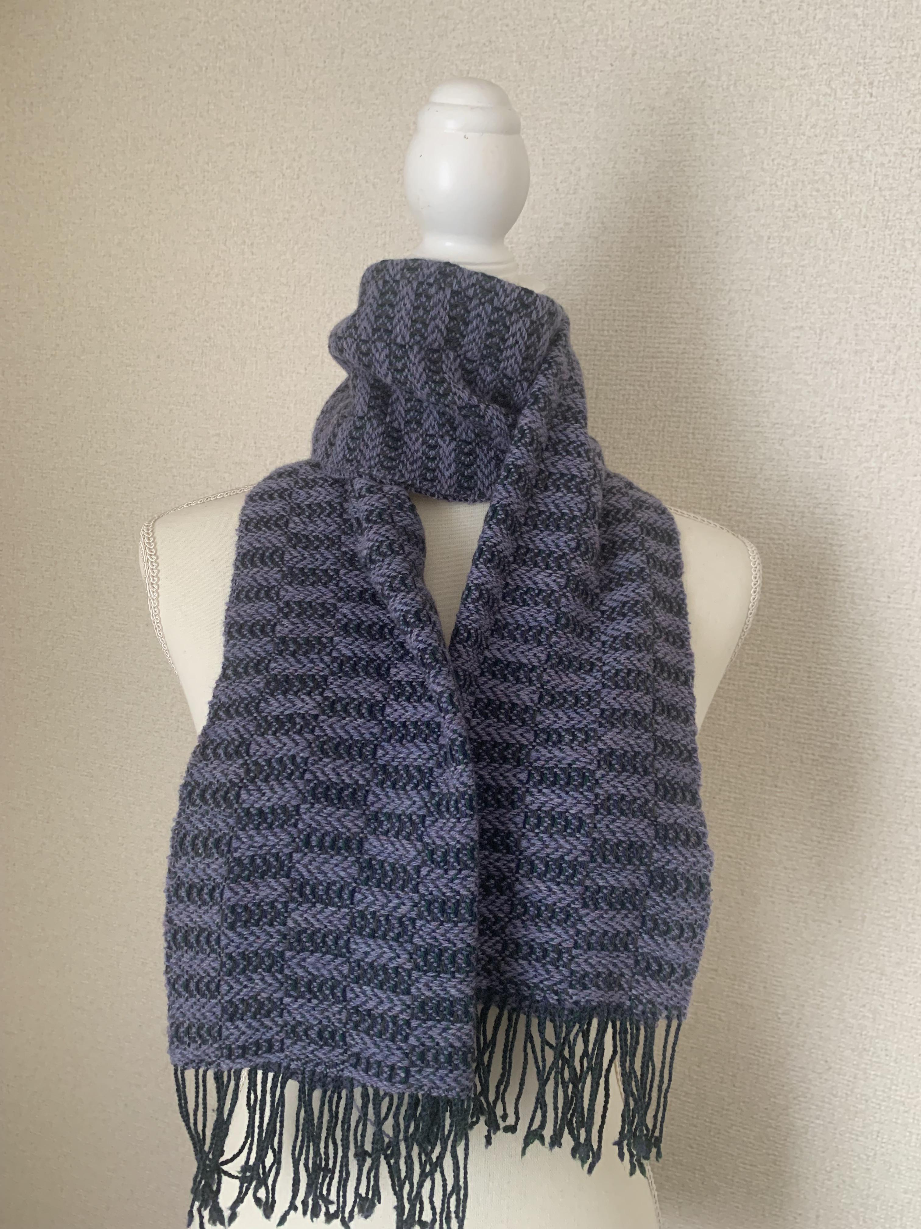 8枚綜絖柄　ふんわりマフラーブロックツイル