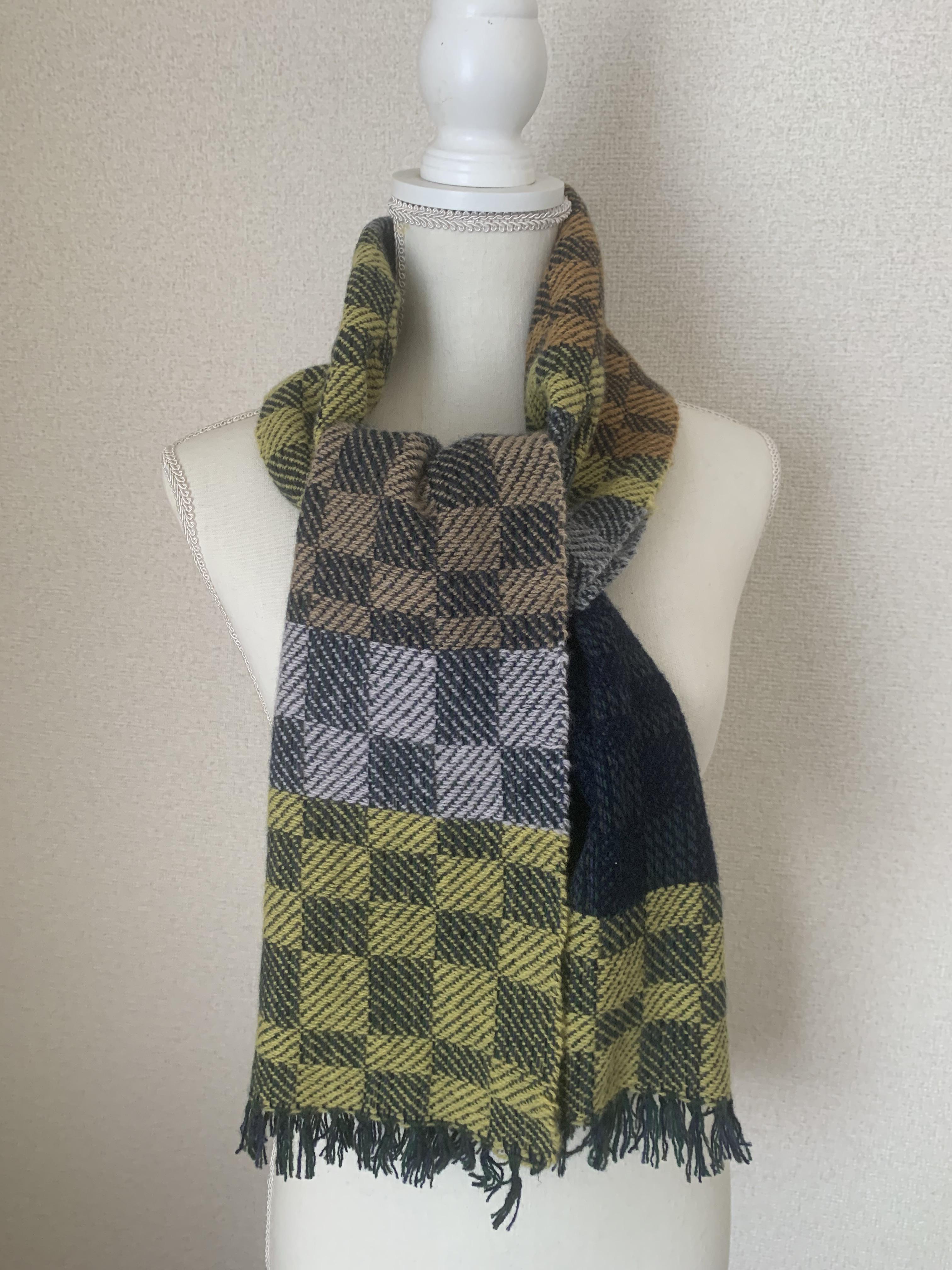 8枚綜絖柄ふんわりマフラーブロックツイル