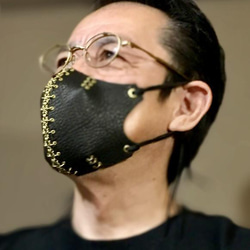マスクカバーとしても使えるレザーマスク・受注生産品 7枚目の画像