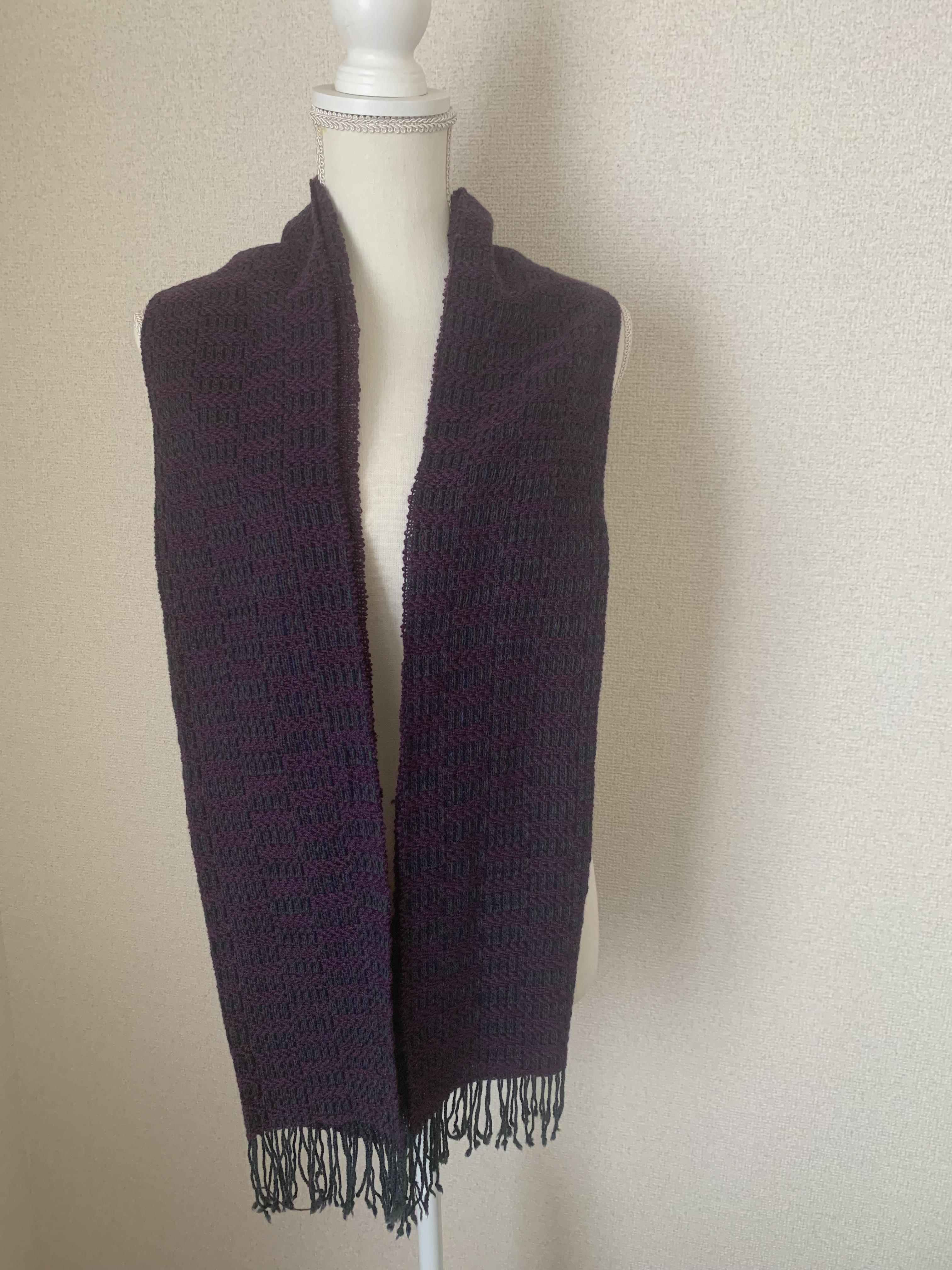 8枚綜絖柄ふんわりマフラーブロックツイル