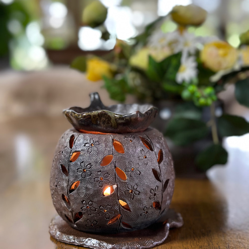 再販】葉の灯りが揺れる癒しの香り桜柄の茶香炉3点セット アロマ お茶