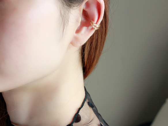 14kgf- square cut ear cuff (small size) 第6張的照片