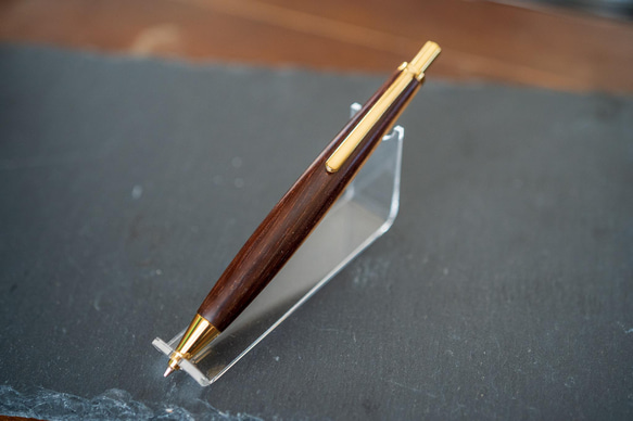 金杢犀 木軸シャーペン レザー アウトレット】 本紫檀 金杢犀 シャープペン 0.5㎜ ペン・筆記用具 木