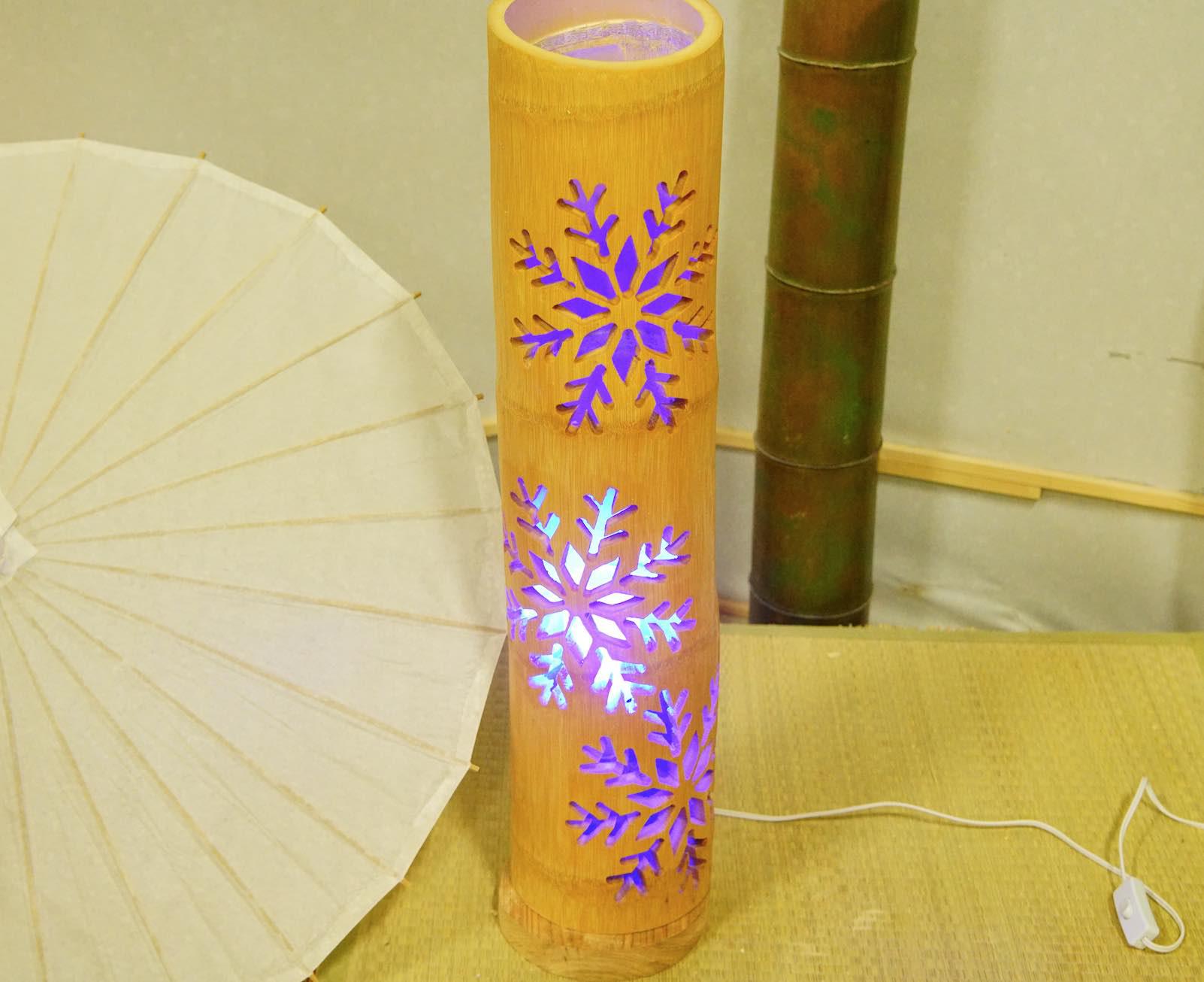 青の炎　竹灯籠　竹灯り 竹ランプ　　炎のゆらめき〜〜結晶〜〜