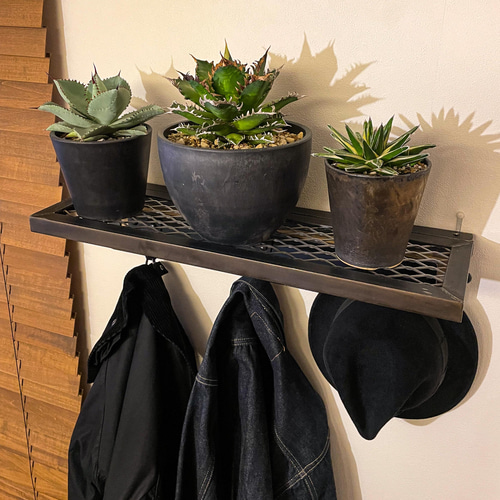 アイアンウォールラック&フック［B］ 上着掛け 壁掛け ハンガー