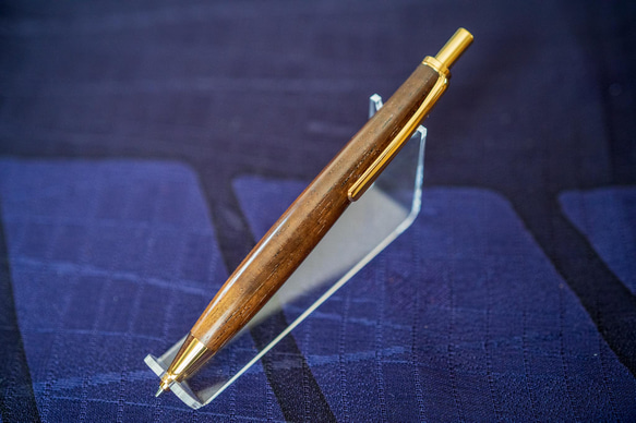 ハカランダ ブラジリアンローズウッド 木軸 シャープペン 0.5mm 金杢犀 シャーペン 受注生産 ギフト 2枚目の画像