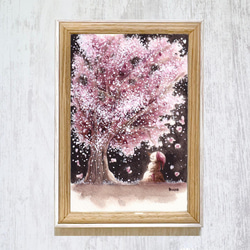 【受注制作】桜と雪だるま 1枚目の画像
