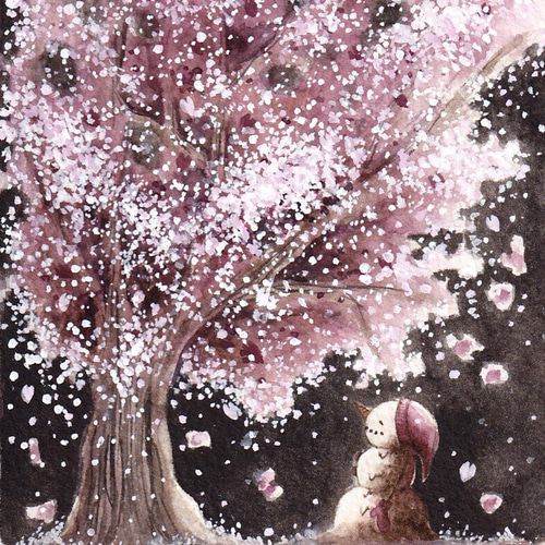 受注制作】桜と雪だるま 絵画 kuro 通販 13409248|Creema(クリーマ) 受注制作】桜と雪だるま 絵画 kuro 通販 13409248|Creema(クリーマ)