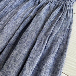 上質ベルギーリネンのダンガリースカート　杢ブルー　 7枚目の画像