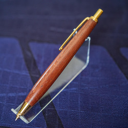 【東洋のローズウッド 縞紫檀】 木軸 シャープペン 0.5mm 金杢犀 シャーペン 受注生産 ギフト 2枚目の画像