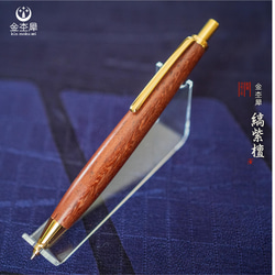 【東洋のローズウッド 縞紫檀】 木軸 シャープペン 0.5mm 金杢犀 シャーペン 受注生産 ギフト 1枚目の画像