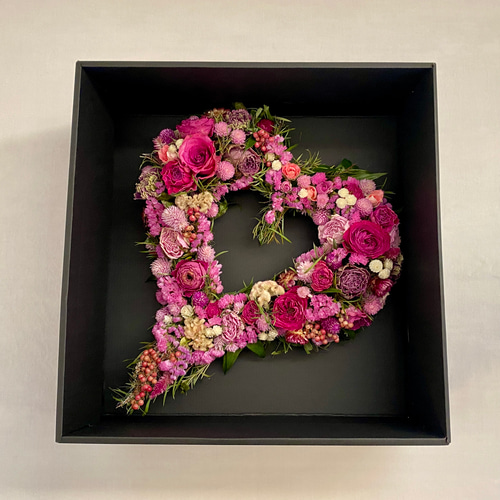 ラプンチェル色の ハートリース ドライフラワー フルール・ド・エヌ