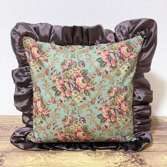 ゴブラン織り クッション アンティーク調 フランス ベルギー