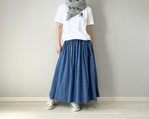 新品【デニム&ダンガリー】　チェックリネンロングスカート160cmママサイズ 7eaaa2637a457ff5adeff0c2c016ff