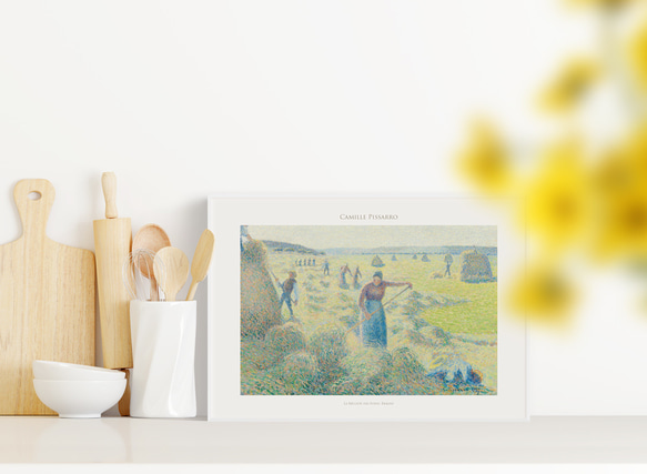 カミーユ・ピサロ エラニーの干草の収穫 アートポスター 風景画 名画 絵画 ポスター アートパネル 特大 AP245 4枚目の画像