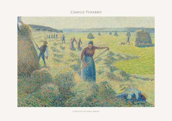 カミーユ・ピサロ エラニーの干草の収穫 アートポスター 風景画 名画 絵画 ポスター アートパネル 特大 AP245 5枚目の画像