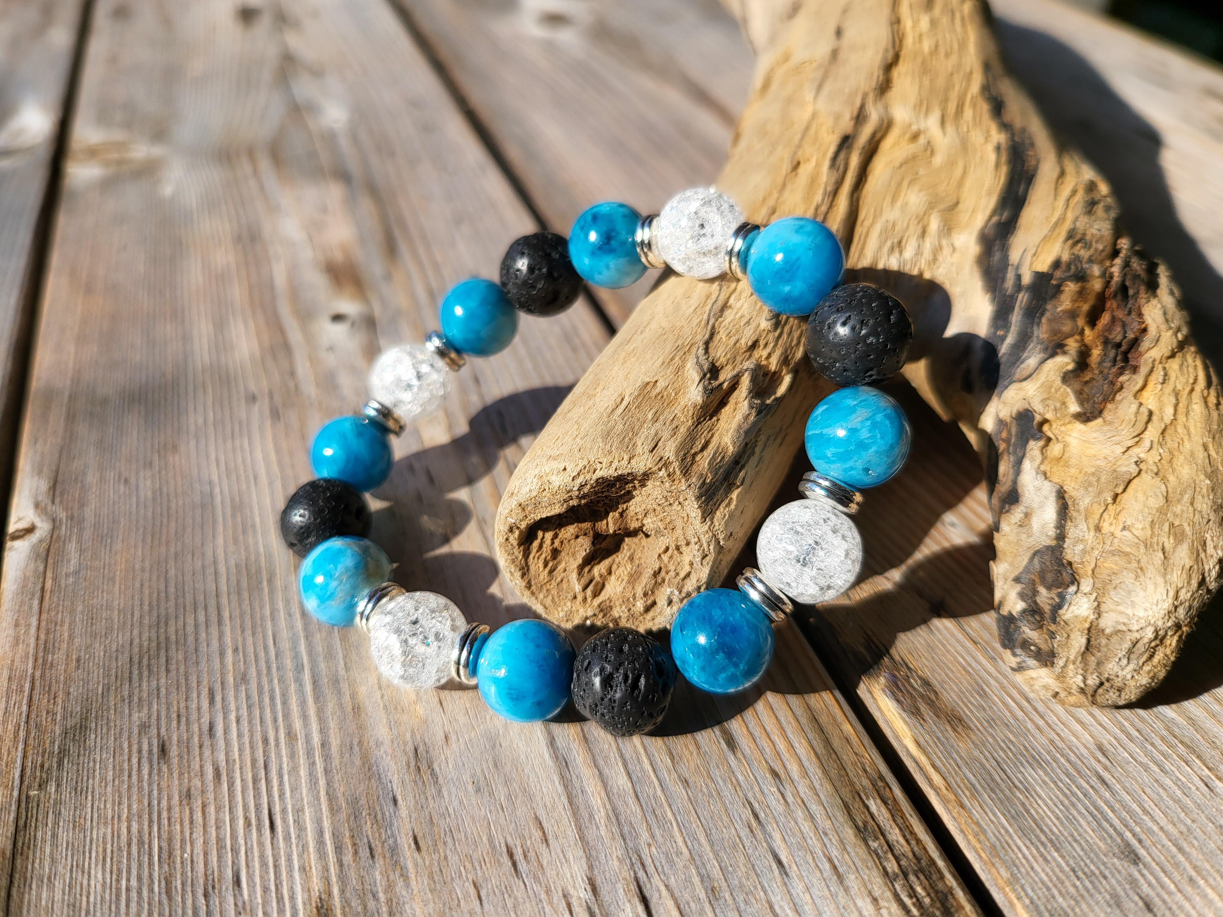 癒しのお守り ラリマー×ラバストーンブレスレット