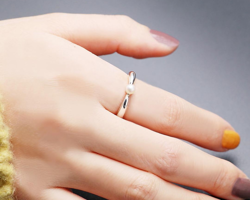 【送料込】 Silver925】淡水パール リング シンプル ◇ シルバーリング（182 アクセサリー