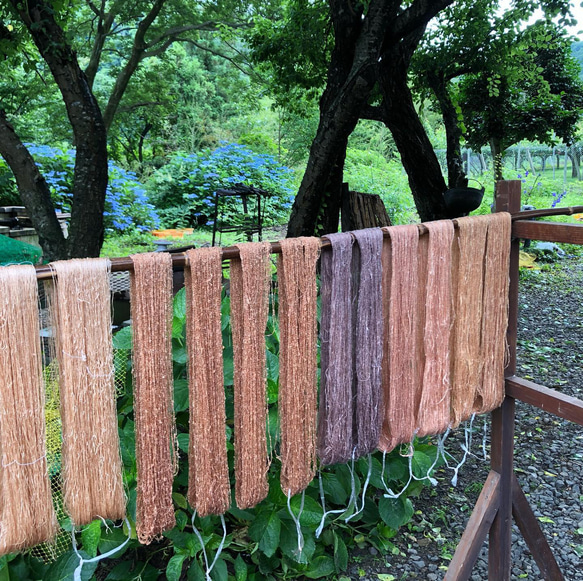 手つむぎ真綿の手織りストール 9枚目の画像