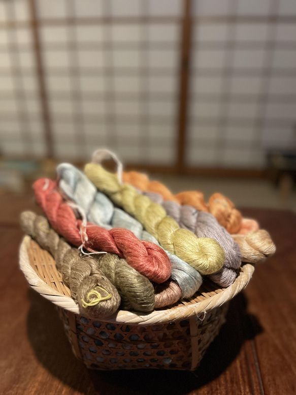 手つむぎ真綿の手織りストール 12枚目の画像