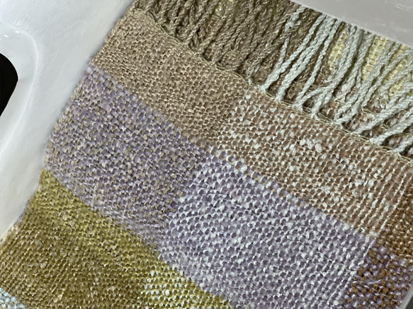 手つむぎ真綿の手織りストール 2枚目の画像