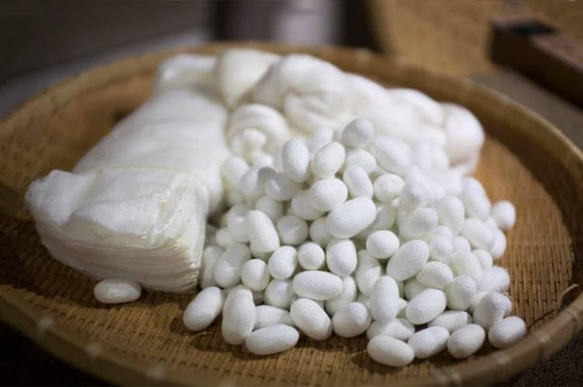 手つむぎ真綿の手織りストール 6枚目の画像