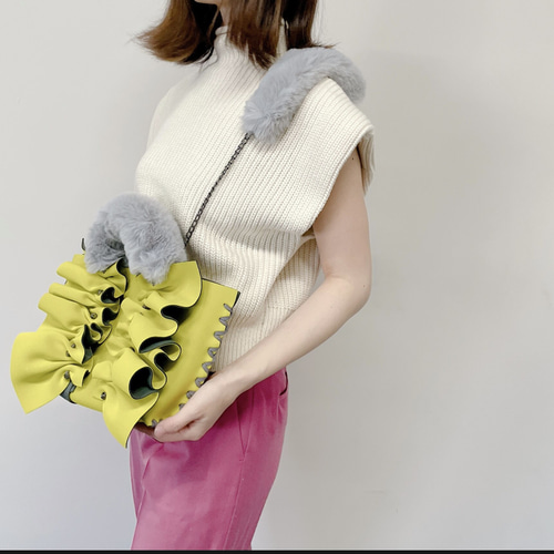 ネオフリルバッグ ネオフリルバッグ 【ピンク×ブラック】 トートバッグ atelier