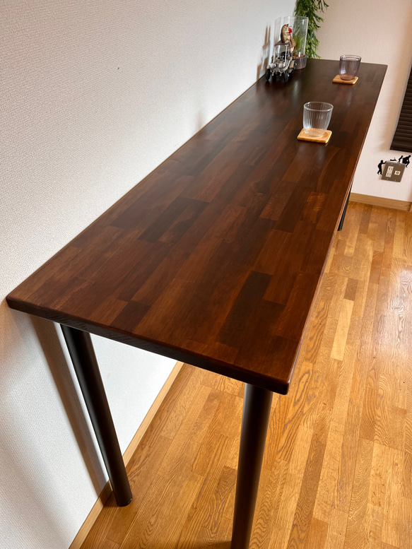 カウンターテーブル アイアン丸脚 1800×450×884mmハイタイプ 