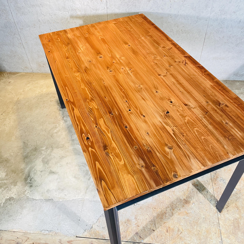 インダストリアル ダイニングテーブルセット ウォールナット調