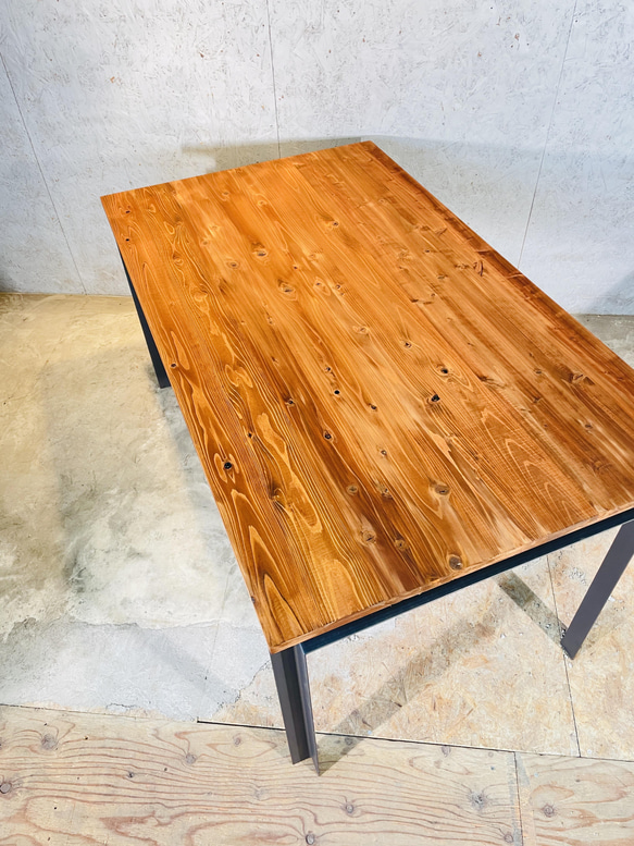 ウォルナット色 ダイニングテーブル アイアン家具インダストリアル